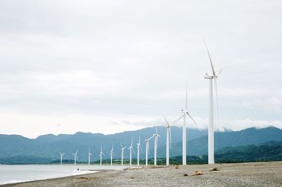 Scenic view of sea and mountain range