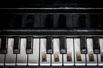 Close-up of piano keys