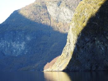 Scenic view of lake and mountains