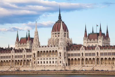 Hungarian parliament building against sky