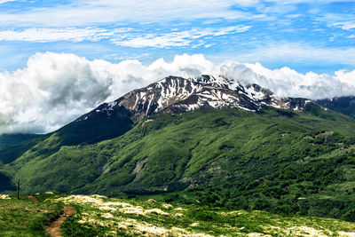 Alp succiso mountain peak panorama, appennino emiliano, reggio emilia, italy