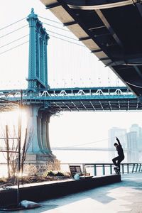 Woman standing in city