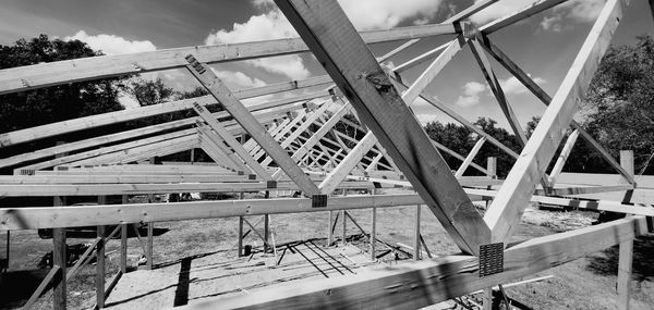 High angle view of bridge against sky