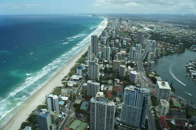 High angle view of city