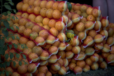 Close-up of fruits for sale at market stall