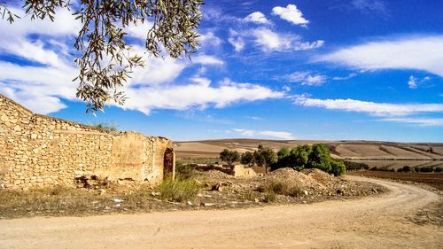 Scenic view of landscape against cloudy sky