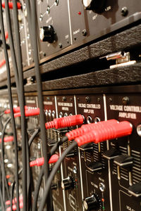 Close-up of telephone booth