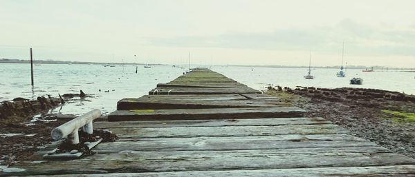 View of jetty in sea