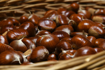 Close-up of eggs in basket