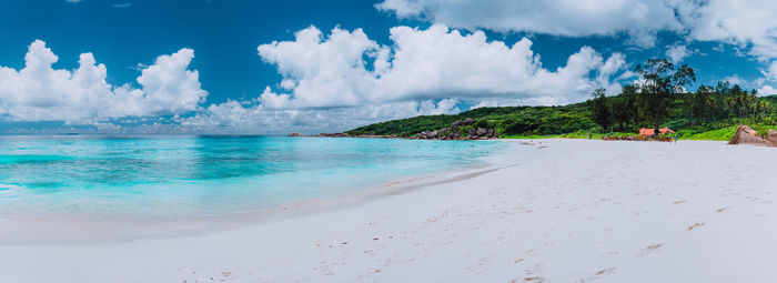 Panoramic view of beach against sky