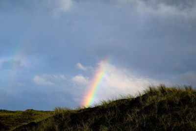 Scenic view of rainbow against sky