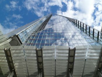 Low angle view of modern building against sky