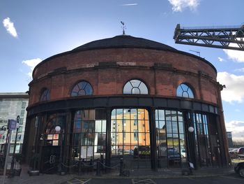 Low angle view of old building against sky