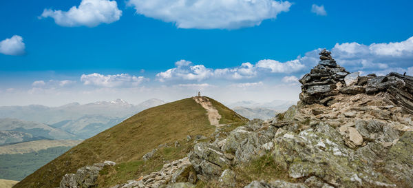 Panoramic view of mountains against sky