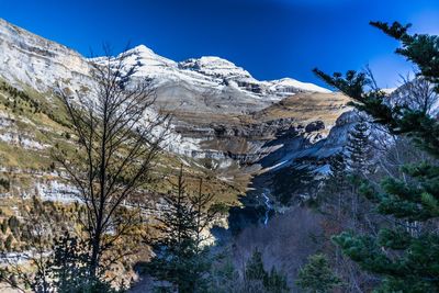 Scenic view of mountains against clear sky