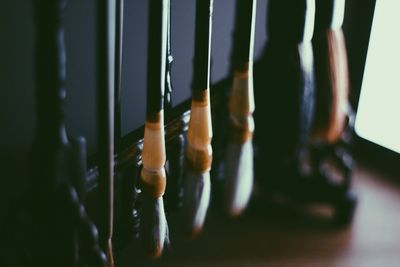 Close-up of paintbrushes at home