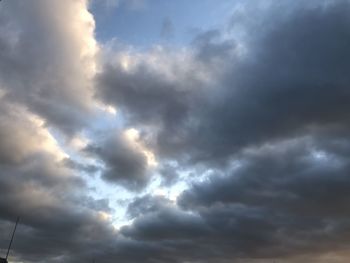 Low angle view of storm clouds in sky