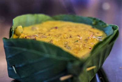 Close-up of cake on table
