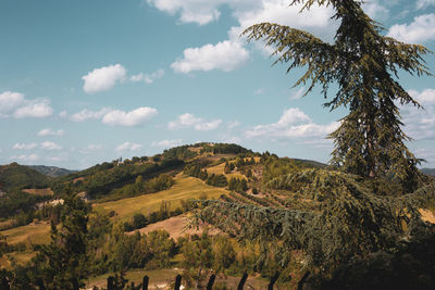 Outdoor scenery of an hill landscape in umbria, italy.