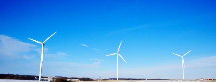 Low angle view of wind turbine