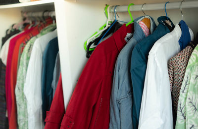 Clothes in closet