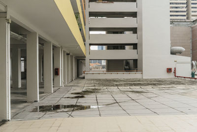 Narrow corridor in building