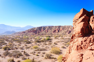 Scenic view of mountains against clear sky