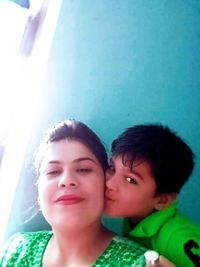 Portrait of happy friends