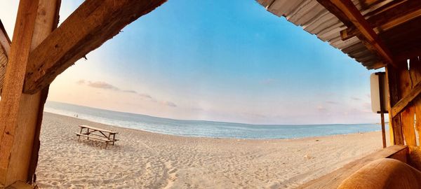 Scenic view of beach against sky