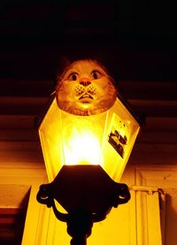 Close-up of illuminated lamp