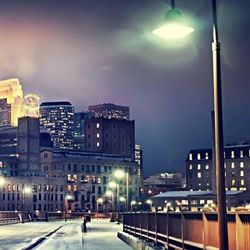 Street light in city at night