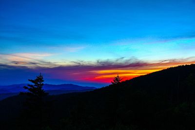 Scenic view of mountains against cloudy sky