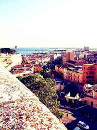 View of sea against clear sky