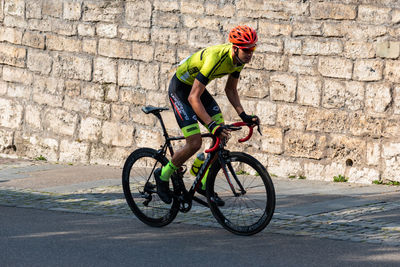 Man riding bicycle