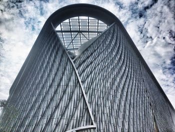 Low angle view of modern building against sky