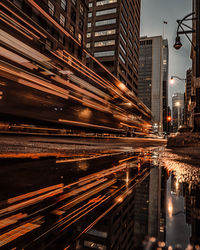 High angle view of illuminated cityscape at night