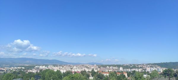 High angle view of townscape against sky