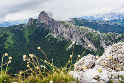 Scenic view of mountains against sky