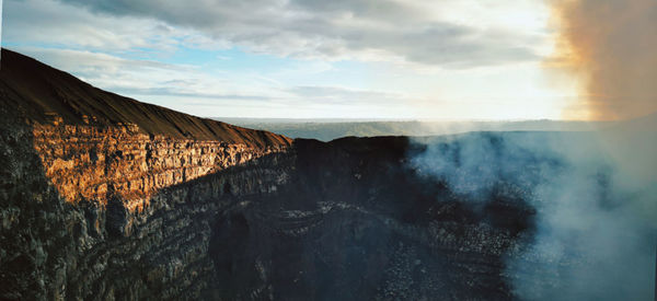 Panoramic view of mountains against sky