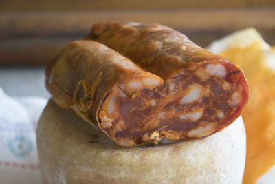 Close-up of meat in plate