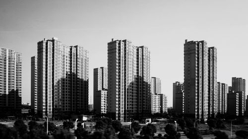 View of skyscrapers in city against sky