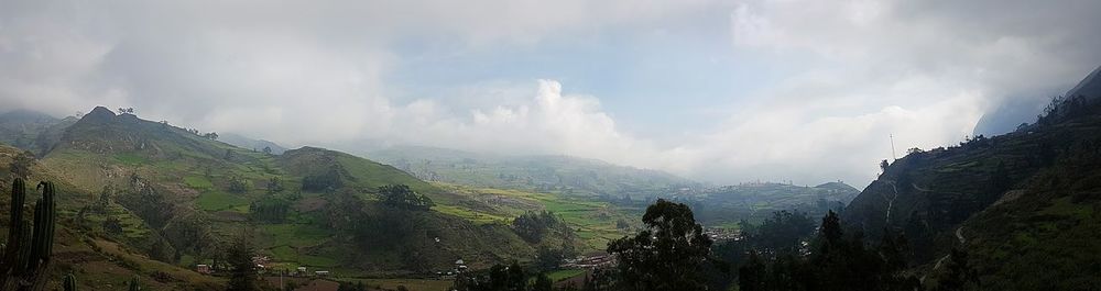 Panoramic view of mountains against sky