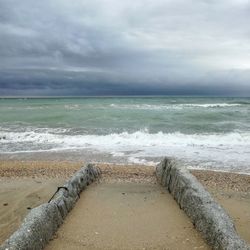 Scenic view of beach against sky