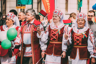 Group of people against blurred background