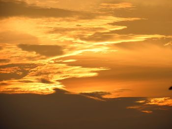 Low angle view of orange sky