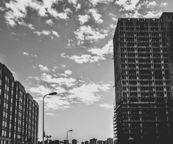 Low angle view of buildings against sky