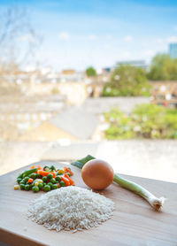 Close-up of ingredients on cutting board