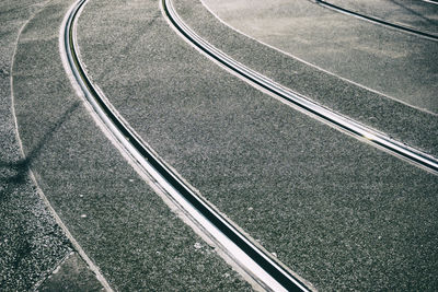 Empty tramway on street