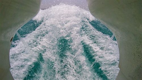 High angle view of waves in sea