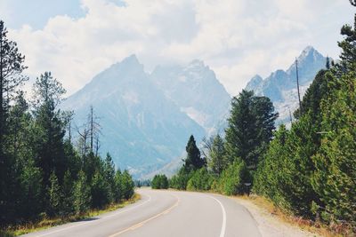 Country road passing through mountains